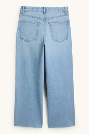 Dona - Wide leg Jeans crop - mid waist - blau