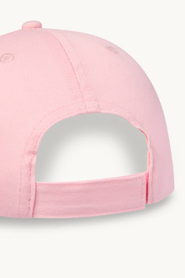 Kinder Mädchen - Blume - Baseballcap - Glanz-Effekt - rosa