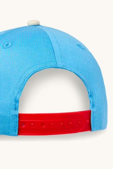 Kinderen: jongens - Super Mario - baseballpet - blauw / crèmekleurig