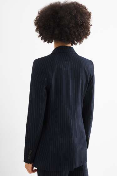 Mujer - Americana larga - regular fit - raya diplomática - azul oscuro