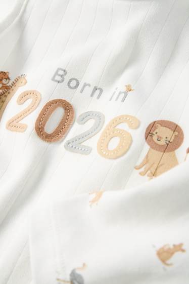 Unisex - Wild animals - romper set - 2 piece - white