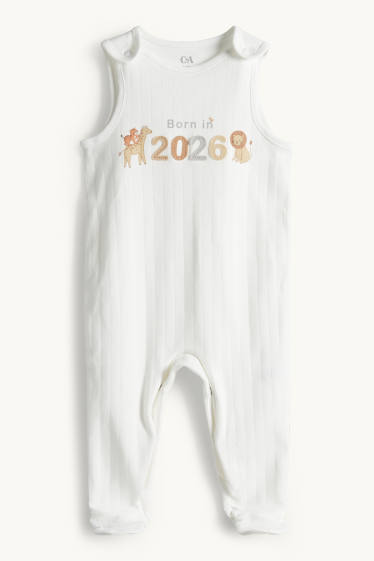 Unisex - Wild animals - romper set - 2 piece - white