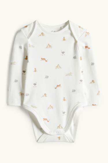 Unisex - Wild animals - romper set - 2 piece - white