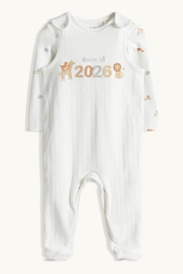 Unisex - Wild animals - romper set - 2 piece - white