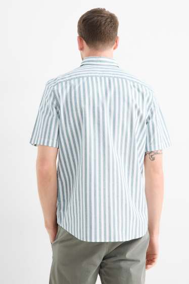 Herren - Hemd - Regular Fit - Kent - gestreift - grün / cremeweiss