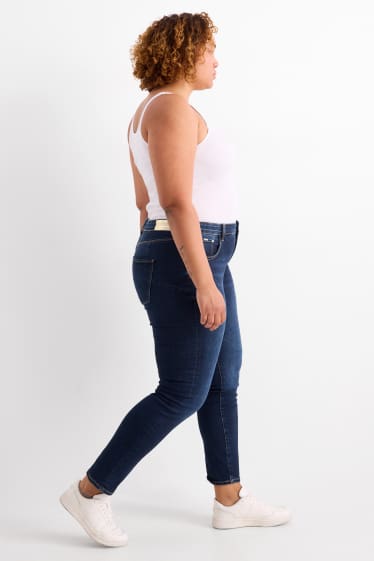 Femei - Slim jeans - talie medie - jeans modelatori - LYCRA® - albastru închis