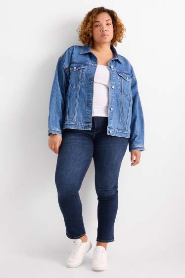 Femei - Slim jeans - talie medie - jeans modelatori - LYCRA® - albastru închis