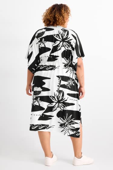 Femmes - Kimono - à motif - noir / blanc