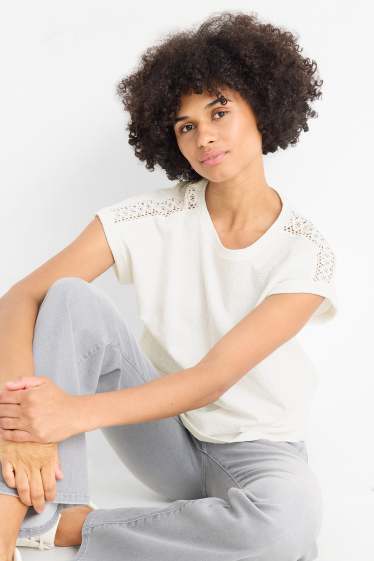 Femmes - T-shirt - regular fit - blanc