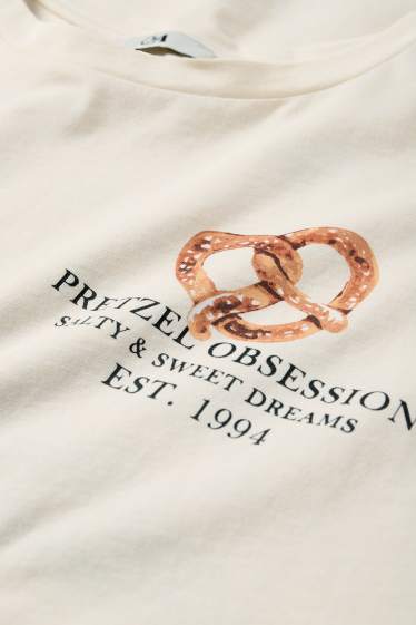 Femmes - T-shirt - Oversize - crème