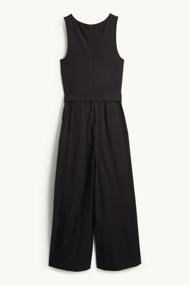 Damen - Jumpsuit mit Gürtel - schwarz