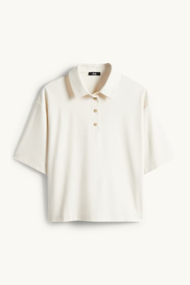 Damen - Poloshirt - Relaxed Fit - beige