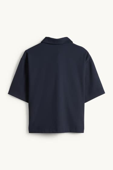 Damen - Poloshirt - Relaxed Fit - dunkelblau