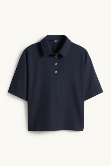 Damen - Poloshirt - Relaxed Fit - dunkelblau