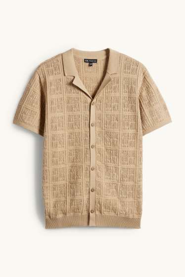 Copii - Băieți - Cămașă tricotată - structurată - bej