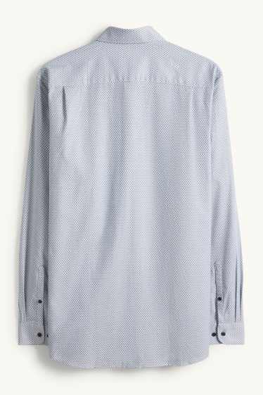 Bărbați - Cămașă office - regular fit - guler Kent - ușor de călcat - cu model - gri deschis