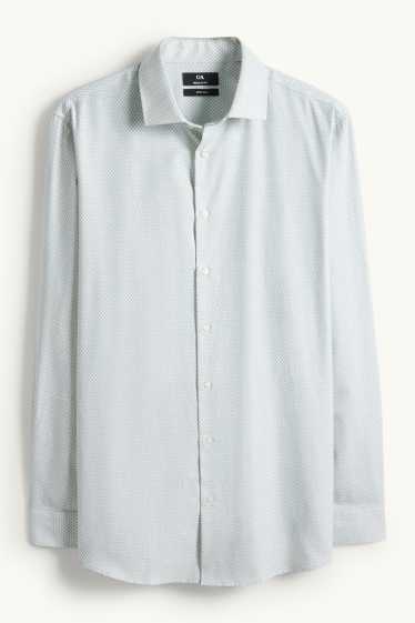 Heren - Business-overhemd - regular fit - kent - gemakkelijk te strijken - met patroon - mintgroen