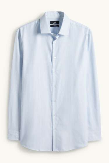 Hombre - Camisa de oficina - regular fit - Kent - de planchado fácil - estampada - azul claro