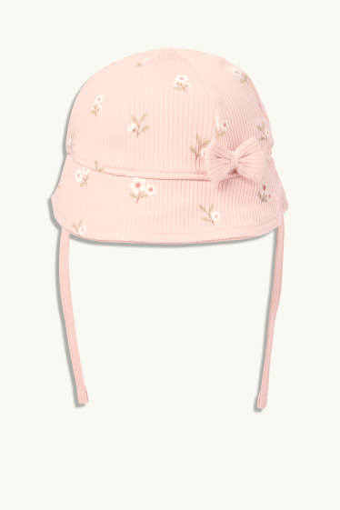 Baby Mädchen - Blümchen - Baby-Outfit - 3 teilig - weiss / rosa
