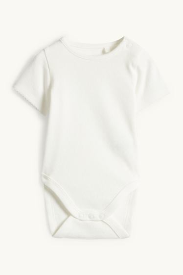 Baby Mädchen - Blümchen - Baby-Outfit - 3 teilig - weiss / rosa