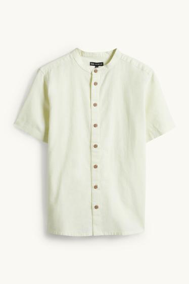 Enfants garçons - Chemisier avec teneur en lin - jaune clair