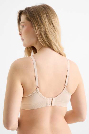 Donna - Confezione da 2 - reggiseno per allattamento - bianco / beige