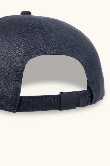 Heren - Linnen pet - donkerblauw