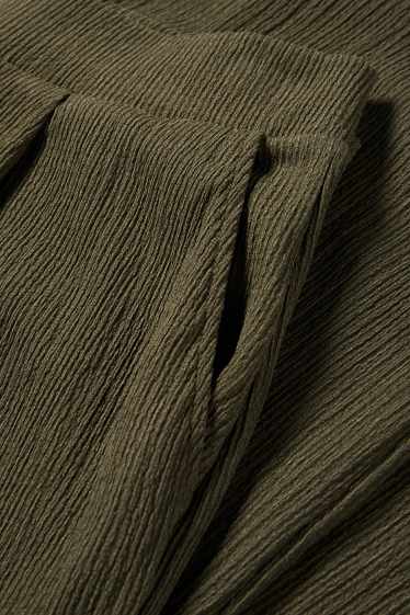 Damen - Stoffhose - Mid Waist - Wide Leg - grün