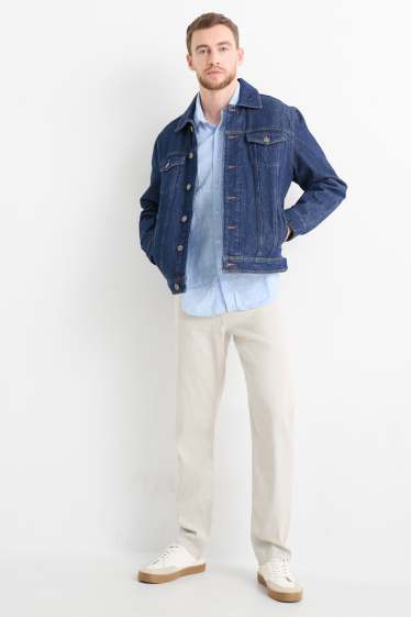 Home - Pantalons - regular fit - mescla de lli - beix