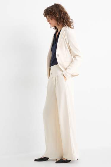 Damen - Business-Hose - Mid Waist - Straight Leg - cremeweiß