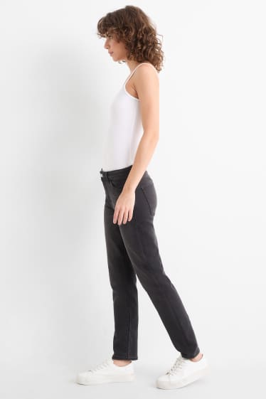 Damen - Slim Jeans - Mid Waist - Jog Denim - dunkeljeansgrau