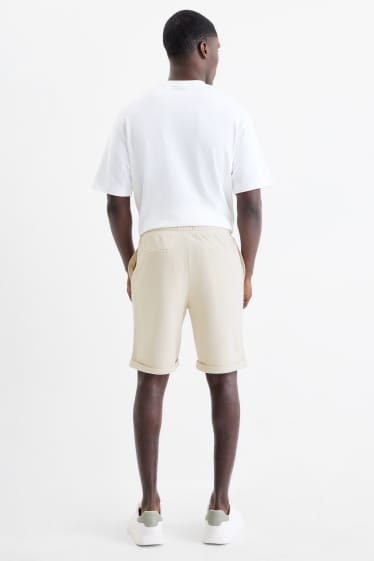 Uomo - Shorts di felpa - tessuto tramato - bianco crema