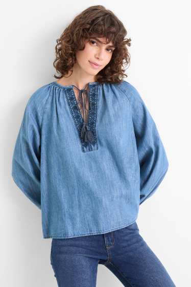 Women - Tunic - denim look - blue
