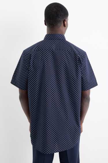 Herren - Businesshemd - Regular Fit - Kent - Minimal-Print - dunkelblau