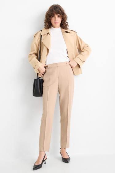 Donna - Pantaloni business - vita media - taglio a sigaretta - beige