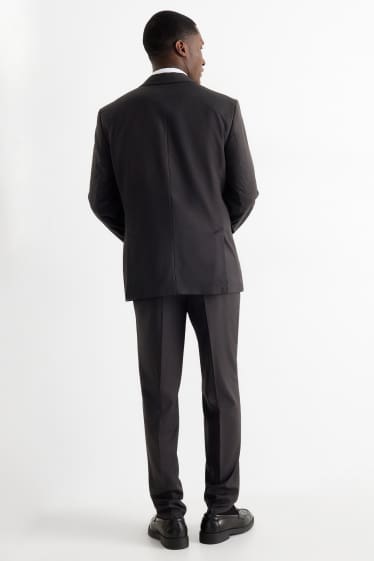 Herren - Anzug mit Krawatte - Regular Fit - Stretch - 4 teilig - schwarz