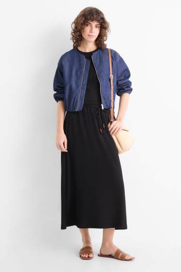 Dames - Rok - met structuur - zwart