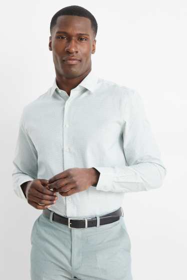 Heren - Business-overhemd - regular fit - kent - gemakkelijk te strijken - met patroon - mintgroen