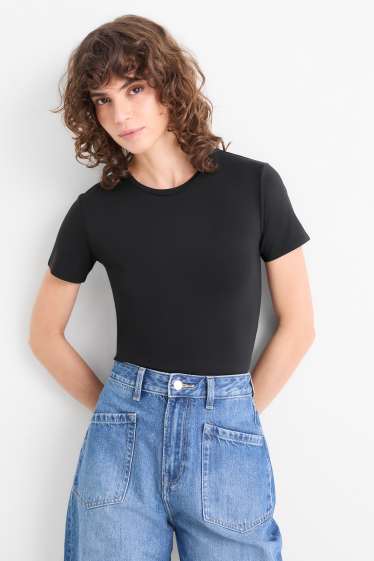 Femei - Tricou - slim fit - negru