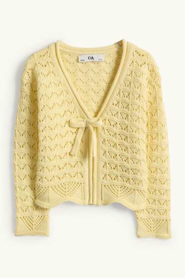 Copii - Fete - Cardigan tricotat - galben