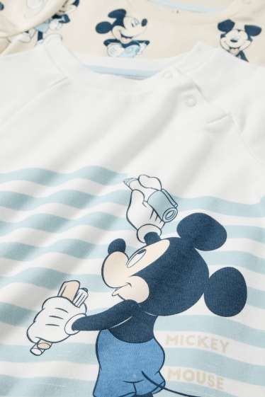 Neonati - Confezione da 2 - Topolino - pigiama per neonati - bianco / azzurro