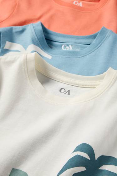 Kinder Jungen - Multipack 3er - Gorilla, Löwe und Elefant - Kurzarmshirt - bunt