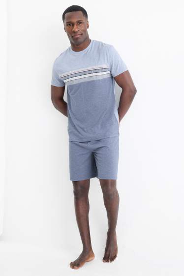Hommes - Pyjashort - bleu