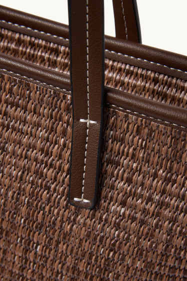Dona - Bossa shopper gran amb la corretja extraïble - marró fosc