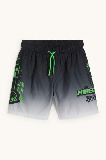 Enfants garçons - Minecraft - short de bain - à motif - noir