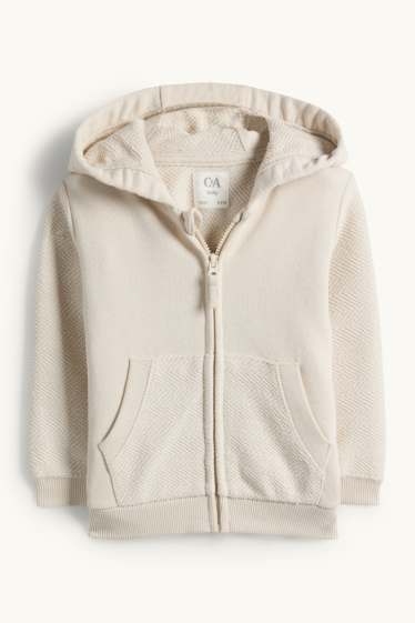 Bebeluși - băieți - Hanorac cu fermoar și glugă pentru bebeluși - structurat - gri deschis