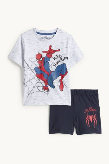 Enfants garçons - Spider-Man - pyjashort - 2 pièces - gris clair