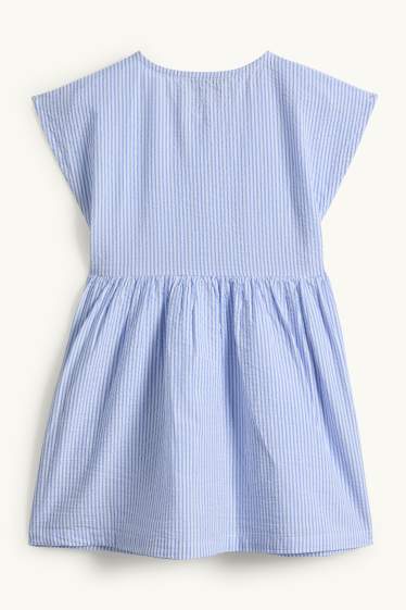 Enfants filles - Robe - à rayures - blanc / bleu clair