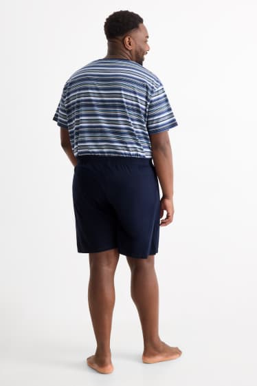 Uomo - Pigiama corto - blu scuro
