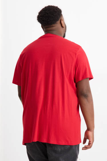 Pánské - Tričko - regular fit - červená